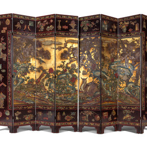 A Coromandel Lacquer Eight-Panel