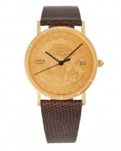 A CORUM COIN GOLD WRISTWATCHA
