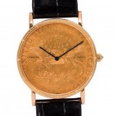 A CORUM GOLD COIN AND 18K GOLD
