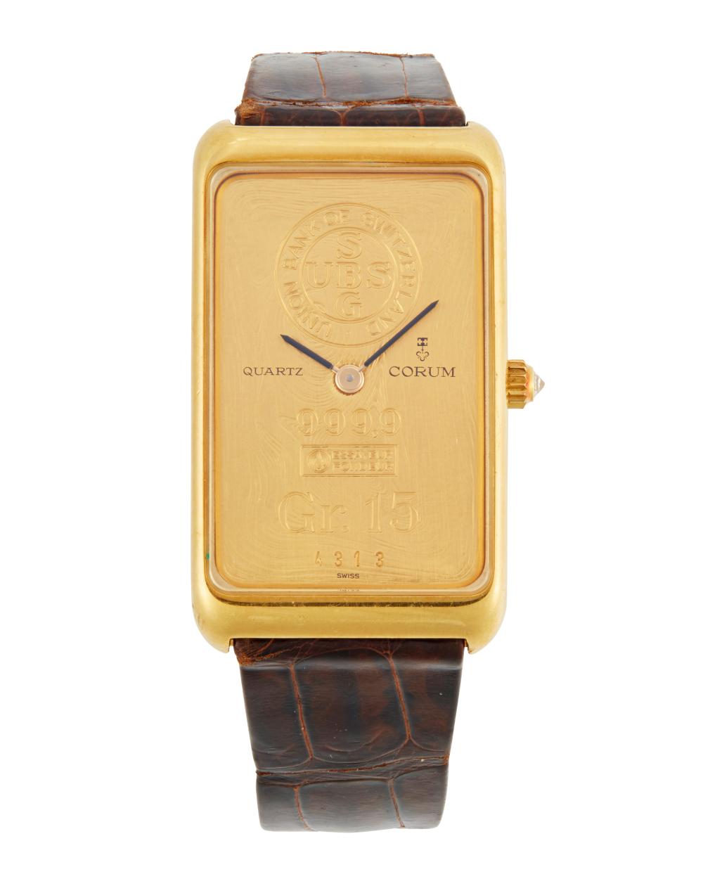 A CORUM GOLD INGOT WRISTWATCHA