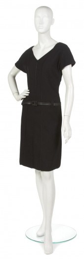A Courreges Black Wool Dress b