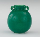 A Cowan Pottery Green Glazed V