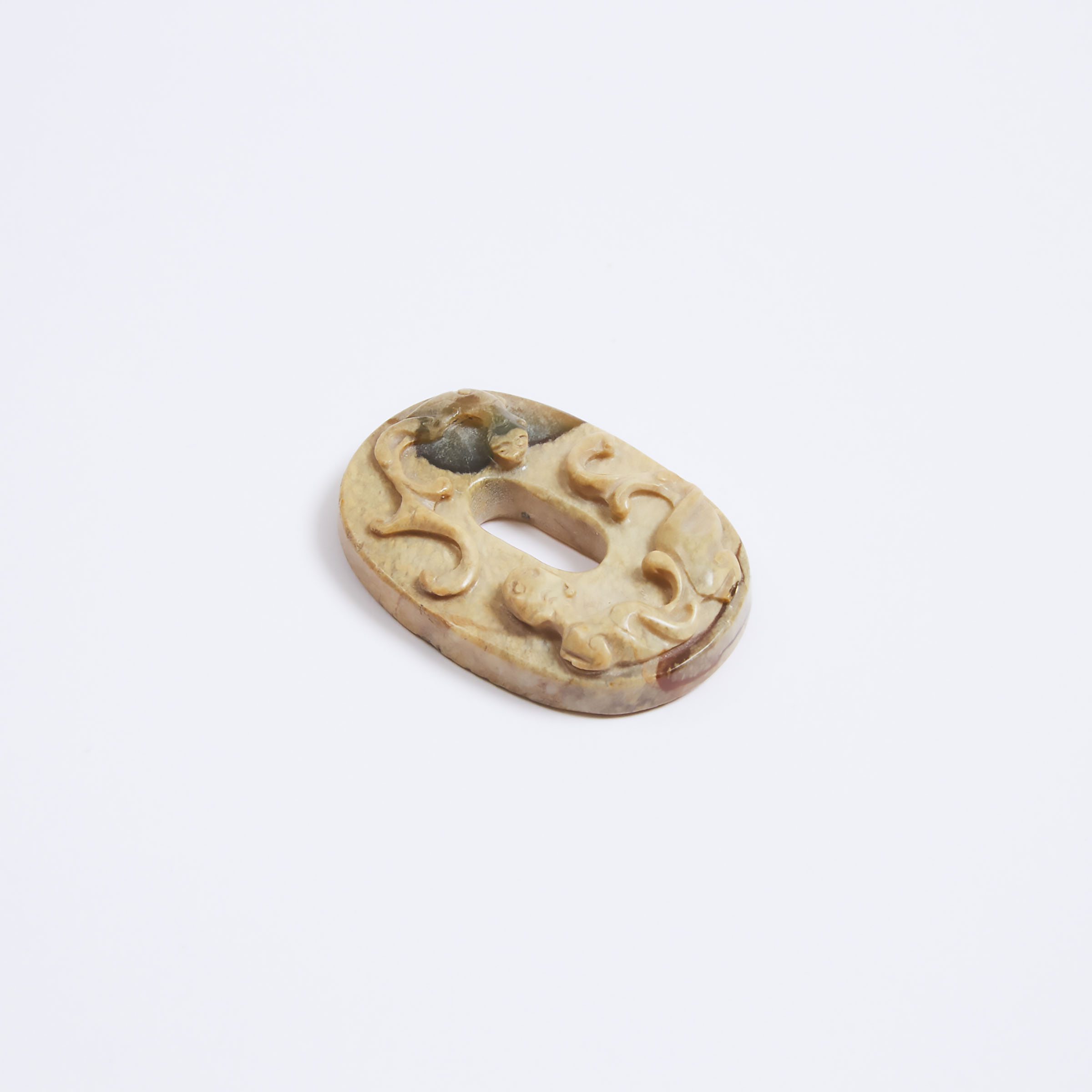 A Creamy and Black Jade 'Chilong'
