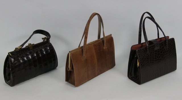 A crocodile skin handbag another