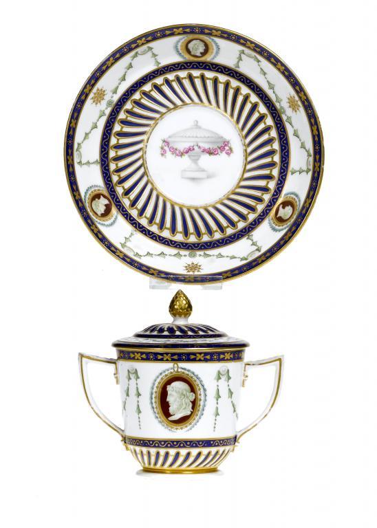 A CROWN DERBY TWO HANDLED CUP,