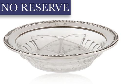 A CRYSTAL AND SILVER QUADRATED