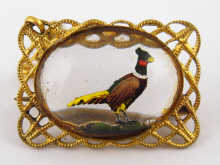 A crystal brooch with reverse