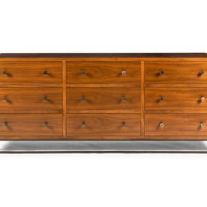 A Custom Bronze and Walnut Chest of