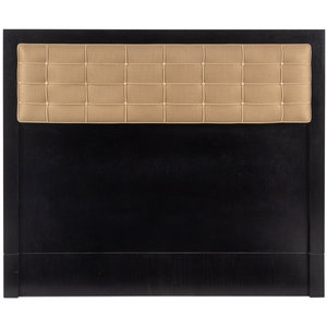 A Custom Ebonized Linen-Upholstered