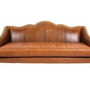 A Custom Leather Upholstered