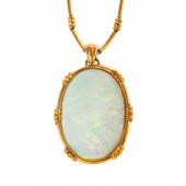 A CUSTOM-MADE OPAL PENDANT & C