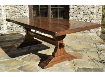 A custom made trestle base dining