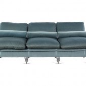 A Custom Velvet-Upholstered Th