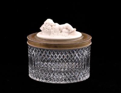 A Cut Crystal Dresser Box with
