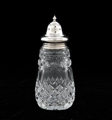 A Cut Crystal Muffineer With a