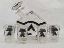 A cut glass Art Deco decanter and