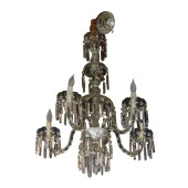A CUT GLASS FIVE LIGHT CHANDEL