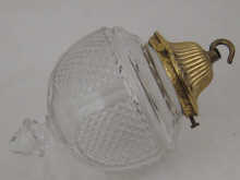 A cut glass pendant lamp with