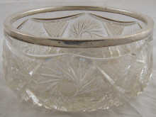 A cut glass salad bowl with