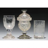 A cut glass sweetmeat jar and