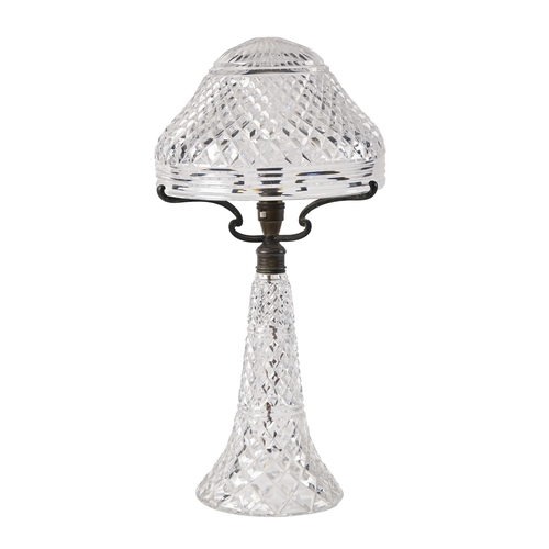 A cut glass table lamp and