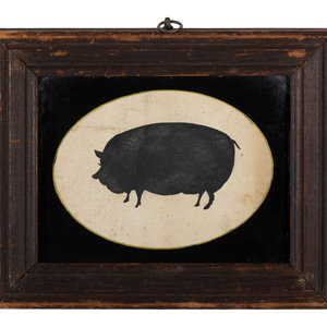 A Cut-Paper Silhouette of a Pig