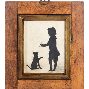 A Cut-Paper Silhouette of a Boy and