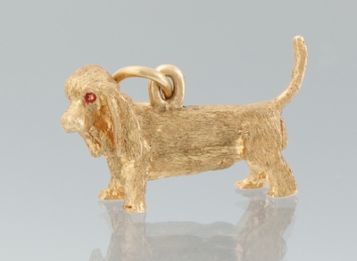 A Cute 14k Gold Basset Hound Dog