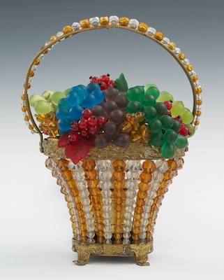 A Czech Beaded Glass Boudoir Lamp