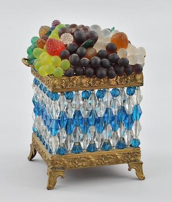 A Czech Beaded Glass Boudoir Lamp