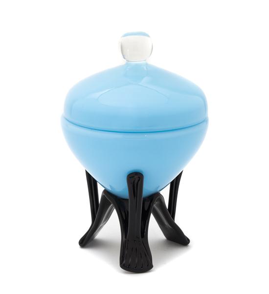 A Czech Glass Covered Bowl having a
