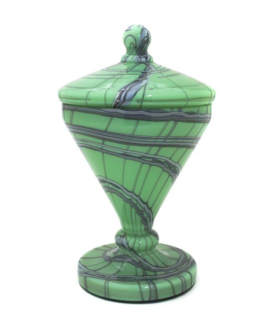A Czech Glass Covered Vase having a