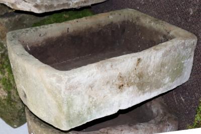 A D-end stone trough, 80cm x 52cm
