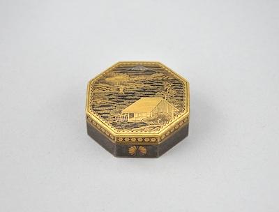 A Damascene Octagonal Box by Komai,