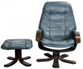 A DANISH LOUNGE CHAIR WITH OTT