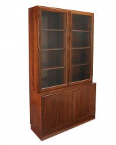 A DANISH MODERN BOOKCASE AND C