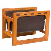 A DANISH MODERN TEAK AND LEATH