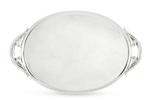 A DANISH SILVER TRAY, HOLGER