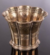 A Danish silver vase of octofo