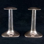 A DANISH STERLING PAIR CANDLES