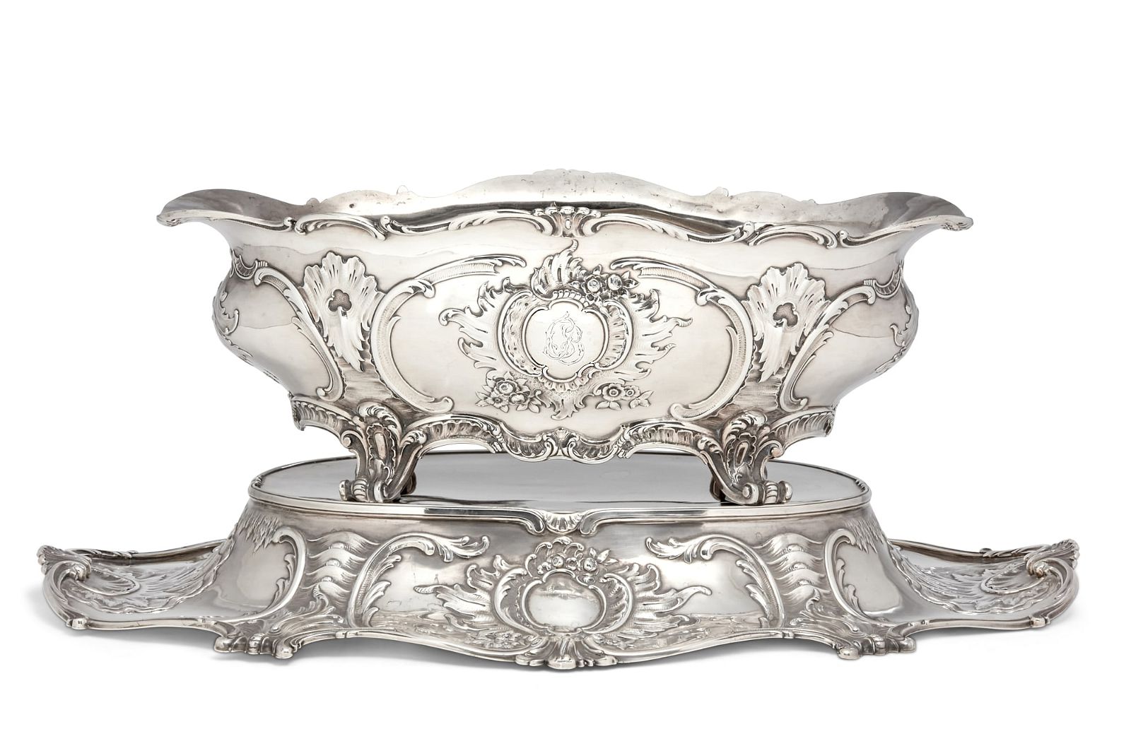A DANISH STERLING ROCOCO STYLE BOWL