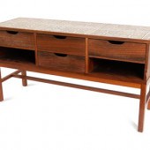 A Danish Tile Inset Teak Cabin