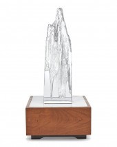 A DAUM CRYSTAL ICEBERG SCULPTU