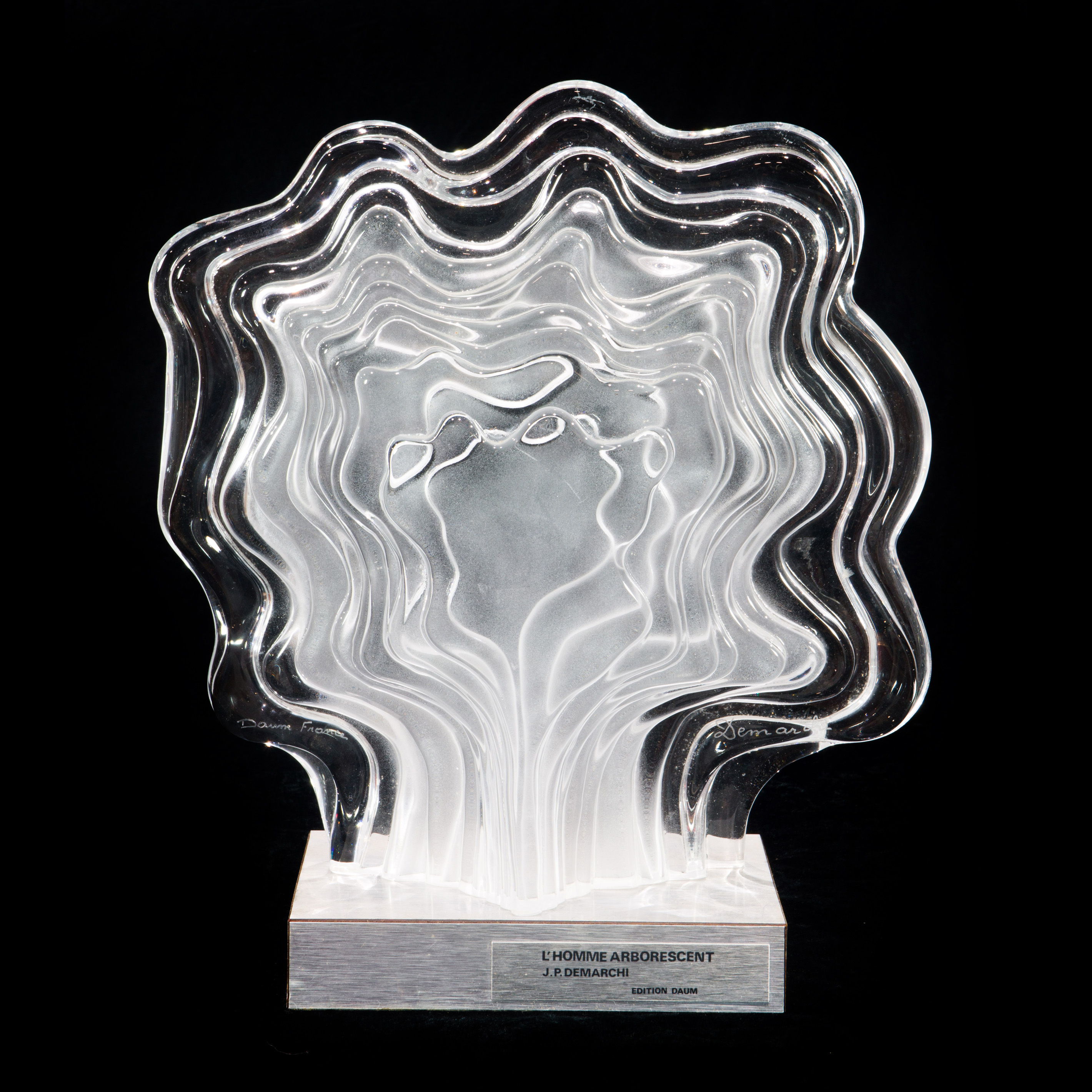 A DAUM FROSTED AND CLEAR GLASS