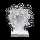 A DAUM FROSTED AND CLEAR GLASS