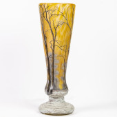 A DAUM NANCY CAMEO GLASS FOOTE