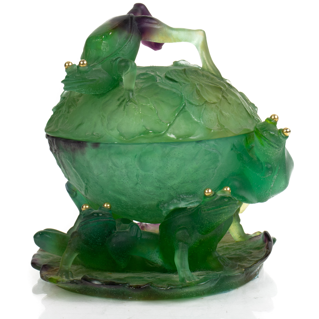 A DAUM PATE DE VERRE GLASS AND GILT