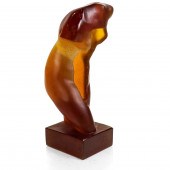 A DAUM PATE DE VERRE GLASS FIG