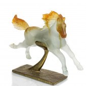 A DAUM PATE DE VERRE GLASS AND