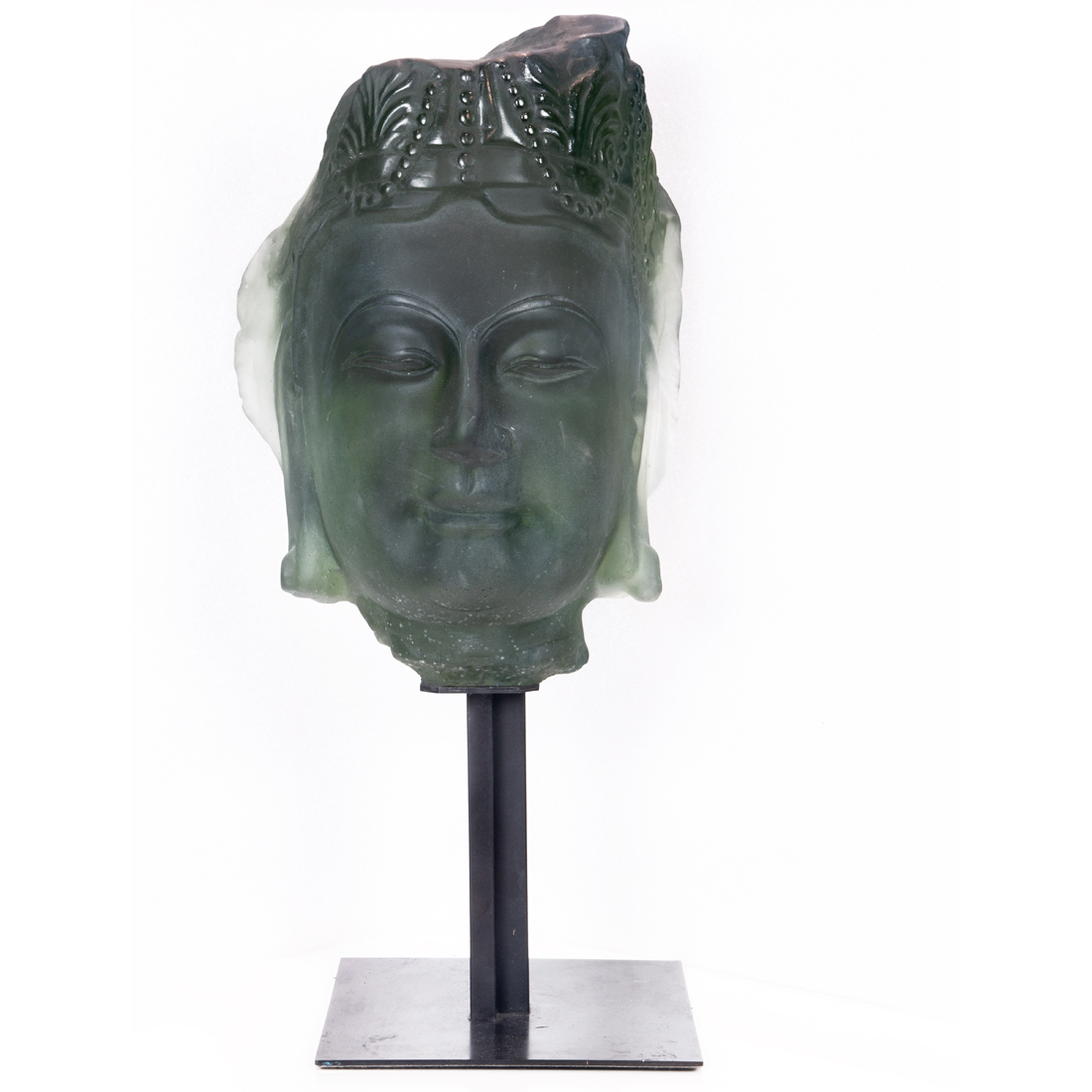 A DAUM PATE DE VERRE GLASS HEAD